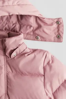 Doudoune à capuche en duvet - Rose ancien