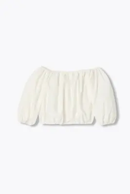 Blouse courte boule unie Femme