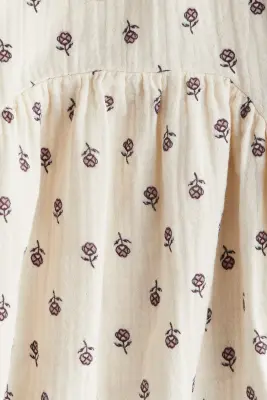 Robe en coton tissé - Crème/petites fleurs