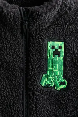 Veste sans manches en tissu Teddy bear avec motif - Noir/Minecraft