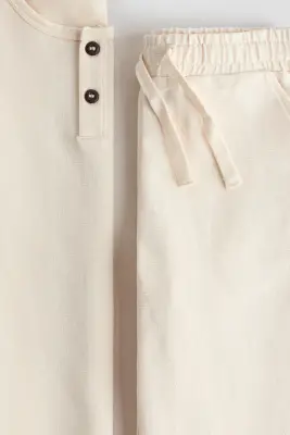 Ensemble 2 pièces en coton texturé - Beige clair