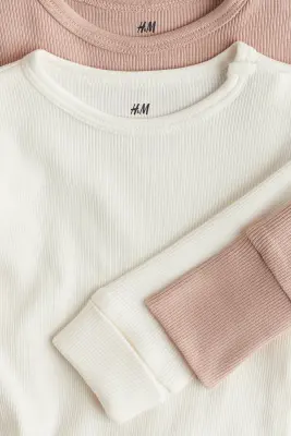 Lot de 2 bodies - Rose ancien/blanc