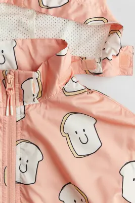 Veste coupe-vent imprimée - Pêche/pain grillé