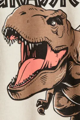 Débardeur en coton avec motif imprimé - Beige clair/Jurassic World