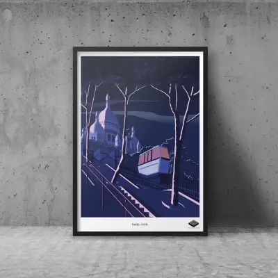 Affiche A3 - Paris XVIII - Funiculaire Montmartre