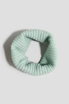 Snood en maille côtelée - Vert menthe
