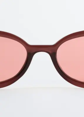 Lunettes de soleil à monture ovale fine - Bordeaux