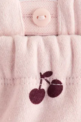 Ensemble 2 pièces en molleton imprimé - Rose clair/cerises