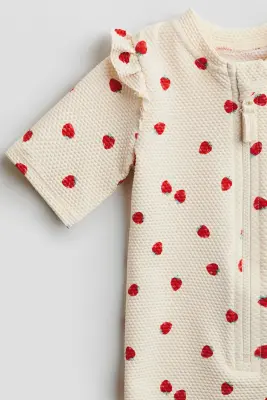 Maillot de bain UPF 50 - Crème/fraises