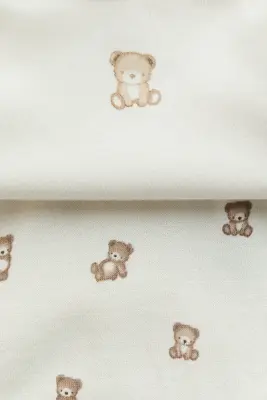 Ensemble 3 pièces en coton - Beige clair/nounours