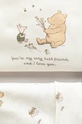 Ensemble 3 pièces en jersey imprimé - Crème/Winnie l'ourson