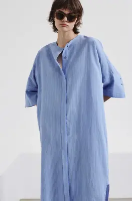 Nouveau ! POMANDÈRE Robe Rayée 3314 Light Blue -40%