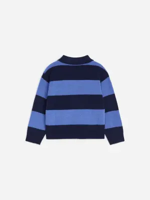 Polo en maille de laine - Bleu