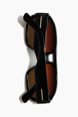 Lunettes de soleil polarisées de style aviateur - Noir