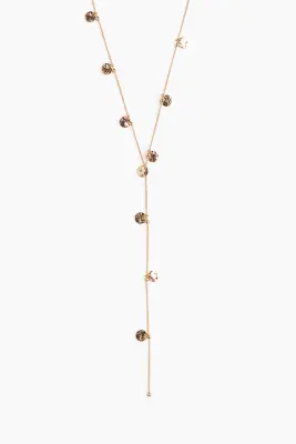 Collier Y avec charms - Doré