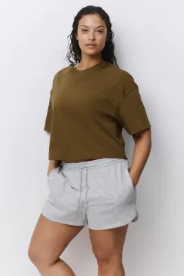 T-shirt boxy - Vert kaki
