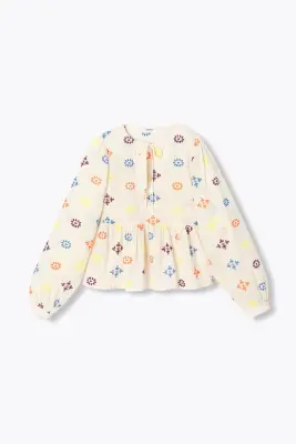 Blouse brodée ajourée Femme