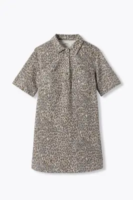 Robe courte léopard en toile