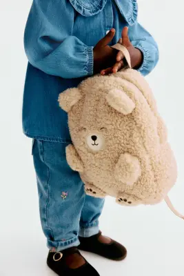 Sac à dos en tissu Teddy bear - Beige/nounours