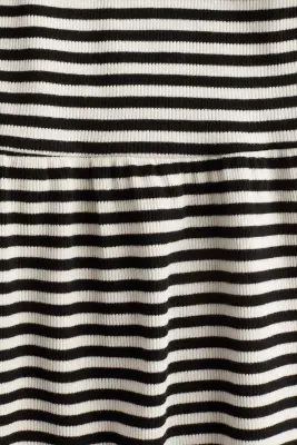Robe en jersey côtelé - Noir/rayures blanches