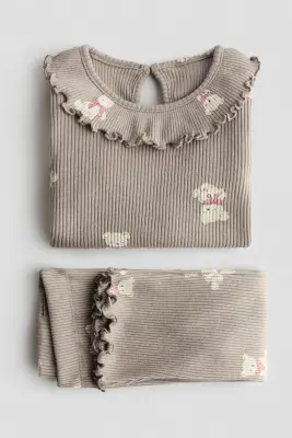 Ensemble imprimé 2 pièces - Beige/nounours
