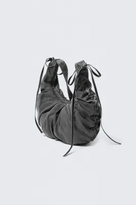 Sac bandoulière froncé - Noir délavé
