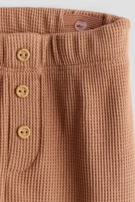 Pantalon en jersey gaufré - Marron