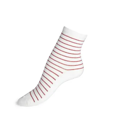 Socquettes Les Marinières Ecru / Rouge or