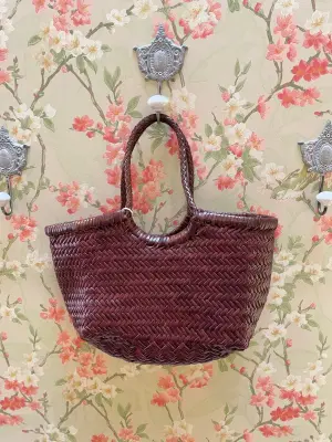 Nouveau ! DRAGON DIFFUSION Sac Nantucket Small Bi Colour Bordo Bruciato