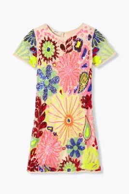 Robe courte à paillettes Femme