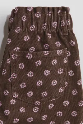 Jean paper bag Relaxed - Marron/fleuri
