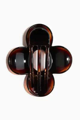 Pince à cheveux fleur - Marron foncé