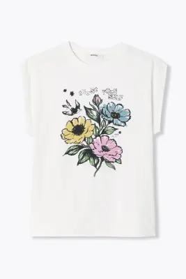 T-shirt à fleurs Femme