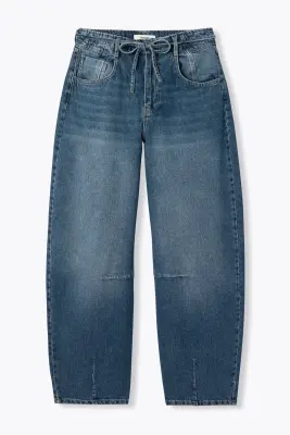 Jean balloon taille haute