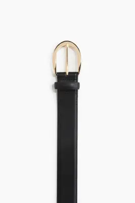 Ceinture en cuir fendu - Noir