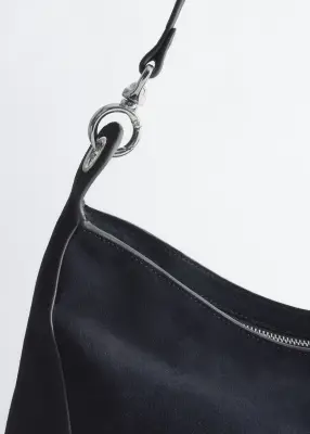 Sac fourre-tout en croûte de cuir suédé - Bleu