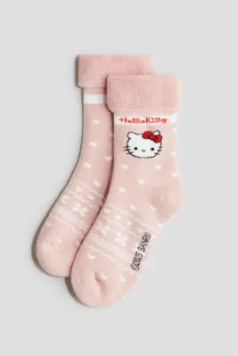 Lot de 3 paires de chaussettes en bouclette - Rose ancien clair/Hello Kitty