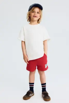 Cotton sweatshorts - Rouge/New York