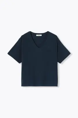 T-shirt basique col V Femme