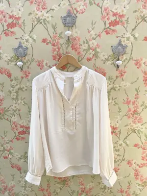Nouveau ! POMANDÈRE Blouse 9508P Soft Ecru