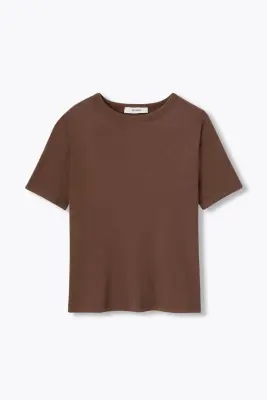 T-shirt côtelé manches courtes