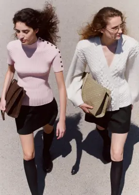 Sac à bandoulière en cuir tressé - Taupe