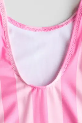 Maillot de bain imprimé - Rose/rayé