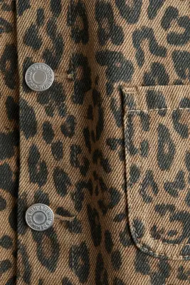 Veste en twill à motif - Beige foncé/imprimé léopard