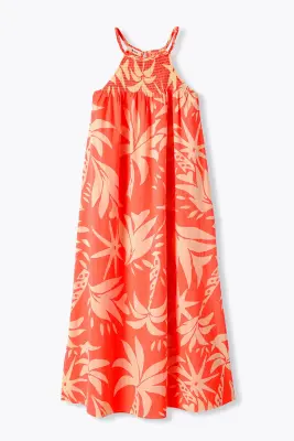 Robe longue fluo à bretelles