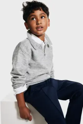 Pantalon jogger avec plis - Bleu foncé