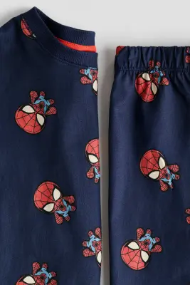 Pyjama imprimé en coton - Bleu marine/Spider-Man