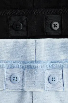 Lot de 2 jeggings évasés - Bleu clair/noir