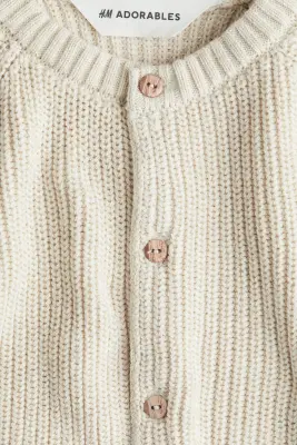 Gilet en maille de coton - Beige clair