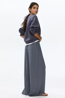 Pantalon à cordon en jersey - Gris foncé